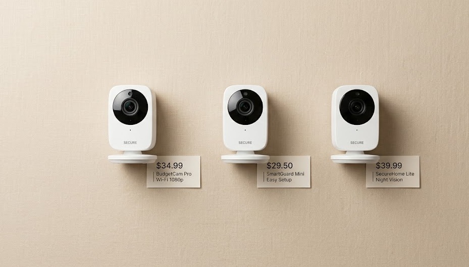 Affordable home security cameras lineup showing budget options for 2026