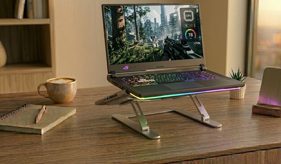 Gaming laptop with high CPU temperature readings during intensive gaming session